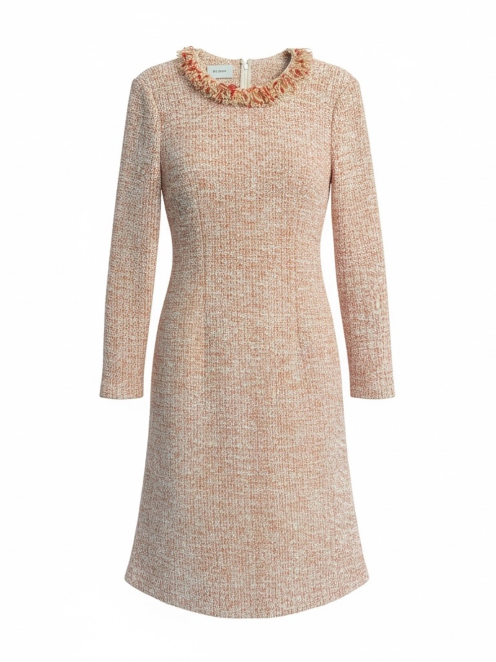St. John Sheath Boucle Long-Sleeve Dress Size 10 Like New